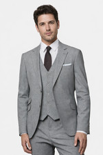 Benetti Grey 3 Piece Suit Wool