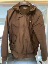 Fred Perry Brentham Winter Coat / Anorak. Lined / Hooded Size Large Black