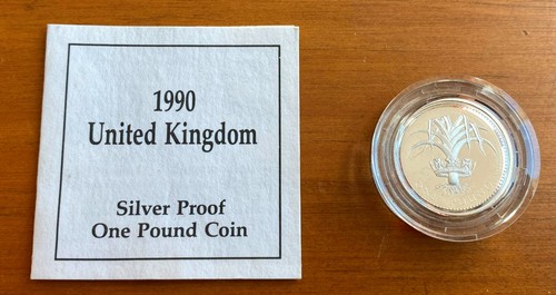 1990 silver proof 1 - silver, £1