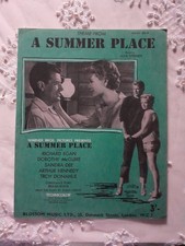 Theme From A Summer Place Max Steiner Piano Solo Vintage Sheet Music - 1959