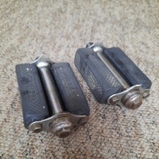 Raleigh Industries Rubber Pedals 9/16" Vintage Retro Steel Road City Bike 1950s
