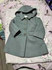 Brand New Next Girls Lined, Hooded Single Breast Coat - 12-18 months