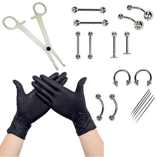 20pc steel body piercing - 20pc,