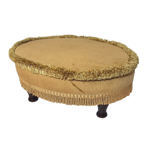 Vintage small oval footstool - vintage,