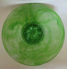 Art deco green cloud glass
