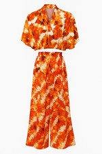 Women's Tie-Dye Two-Piece Set - Crop Top & Wide Leg