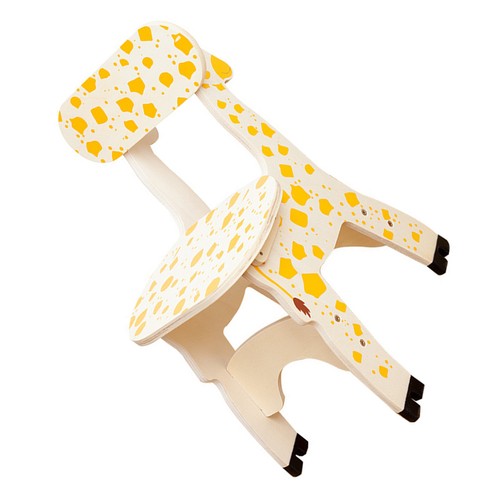 Wooden giraffe chair stool - wooden,