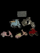 Vespa Scooter Mod Enamel Pin Badge Job Lot Metal / Pewter x 6