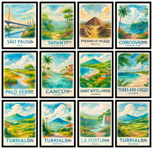 Vintage iconic cities around - vintage,