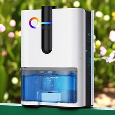 2000ml Room Dehumidifier 5 Colour LED Quiet Low Energy 60W White Corded Home
