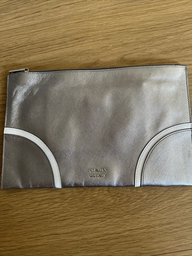 Prada silver clutch bag - clutch,