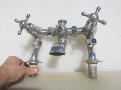 Antique brass bath - bath, taps