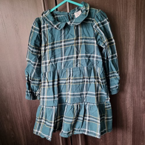 Girls childrens green - green, tartan