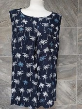 LADIES TOP SIZE 16 BY MAINE NAVY VEST TOP TOP WITH PALM TREE PATTERN 