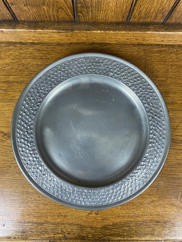 Large hammered pewter charger - large,