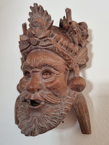 Vintage sculpture wooden - vintage, face