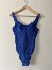 Triumph Blue Underwired One Piece Swim Suit Swimming Costume Size 34 D