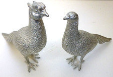 Vintage Pair Metal Pheasant