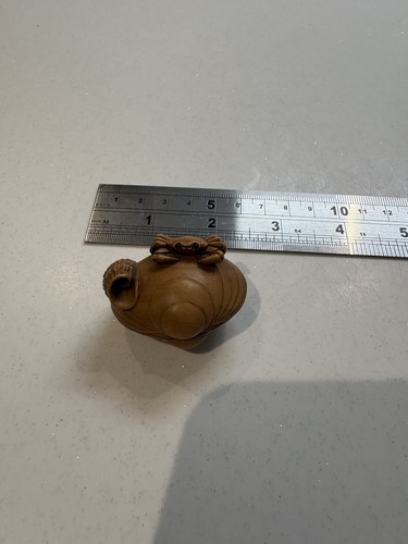 Vintage carved wooden netsuke - vintage,