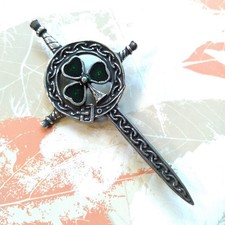Green Enamel Shamrock Sword