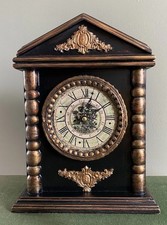 Vtg Antique Style Mantel Tabletop Clock Ornate Gothic Temple Witchy Goth OOAK