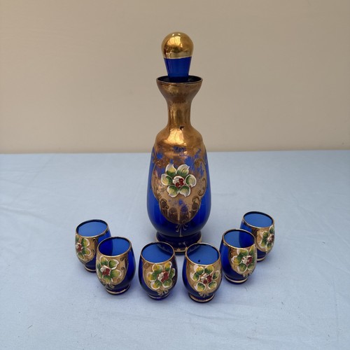 Cobalt blue floral bohemian - cobalt,