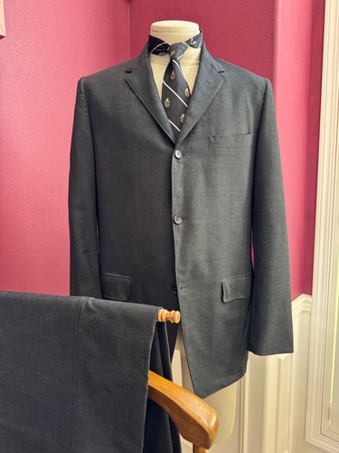 1950s sack suit charcoal 42r - suit,