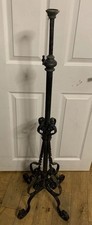 Antique Victorian Wrought Iron Floor Lamp Base Stand Candle Stand Extendible