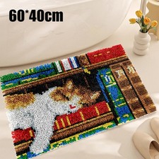 DIY Latch Hook Kit Rug Making Crafts Material Kits Sleep Cat  Embroidery Carpet