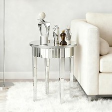 Silver Mirrored End Table