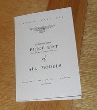 Jaguar Price List September