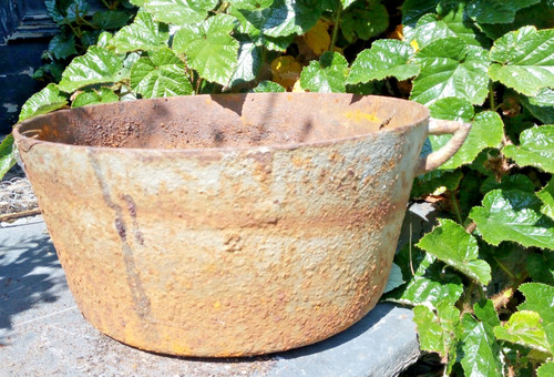 Antique large rusted cast iron - antique,
