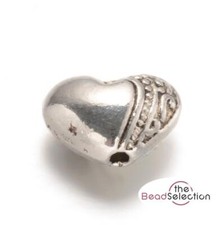 20 TIBETAN SILVER HEART SPACER BEADS CHARMS 10mm TS92