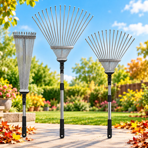 Garden leaf rake adjustable - garden,