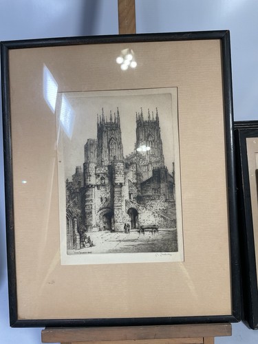Vintage signed etching york - etching, “york