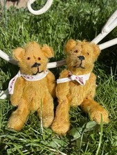 Teddy Bear Old Antique - Topsy & Wilson | Two 5" c1930's Possible Petz German
