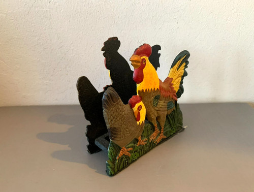 Vintage cast iron rooster - iron, &