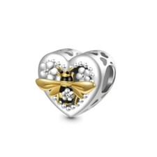 Dancing Bee Heart Charm For