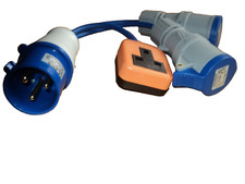 32 amp 3 pin male plug to 2 x
