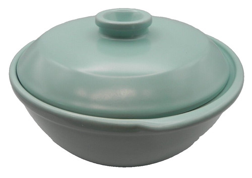 Turquoise covered casserole - covered, w/
