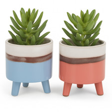 Small Ceramic Plant Pot Legs Indoor Decor Planter Flower Succulent Cactus Holder
