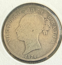 Rare 1874 Great Britain Half