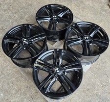 Refurbished BMW 386M 18" Staggered Alloy Wheels Gloss Black 1 3 Series 5x120