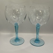 Bombay Sapphire Gin & Tonic Balloon Glasses, Blue Stem, 1.2 Pint, Large X2 