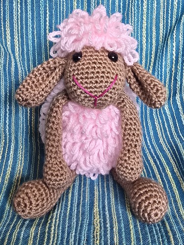 Hand crochet shaggy - crochet, pink