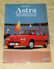 Vauxhall Astra Mk2 Accessories 4 pages Bodystyling, floor mats, audio, car care