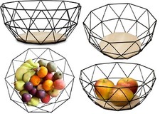 Black Metal Wire Wooden Base