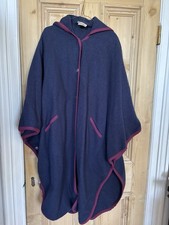 Vintage Laura Ashley 100% New Wool Blue Hooded Cape - M/L