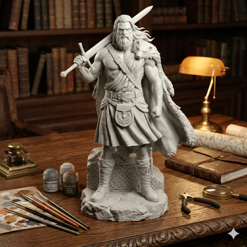 Barbarian viking statue 20cm - viking,