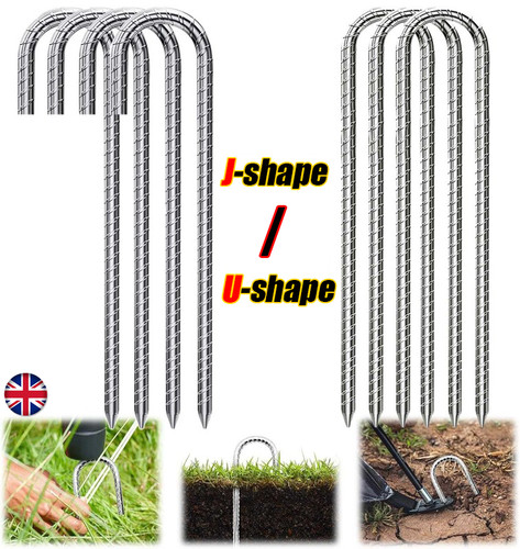 Shaped rebar stakes - u/j-shaped, heavy